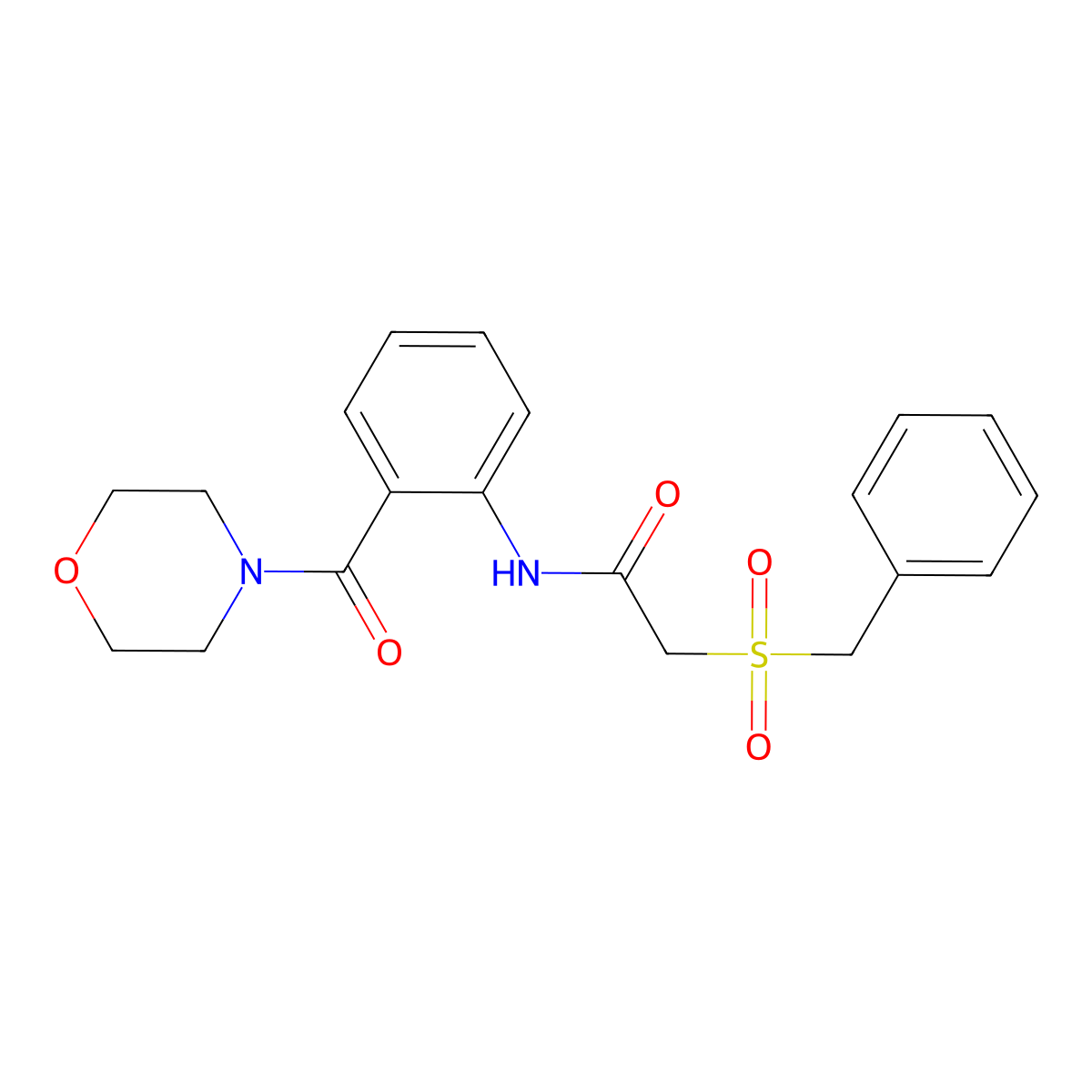 2-benzylsulfonyl-N-[2-(morpholine-4-carbonyl)phenyl]acetamide molecular structure, CAS 827620-85-9
