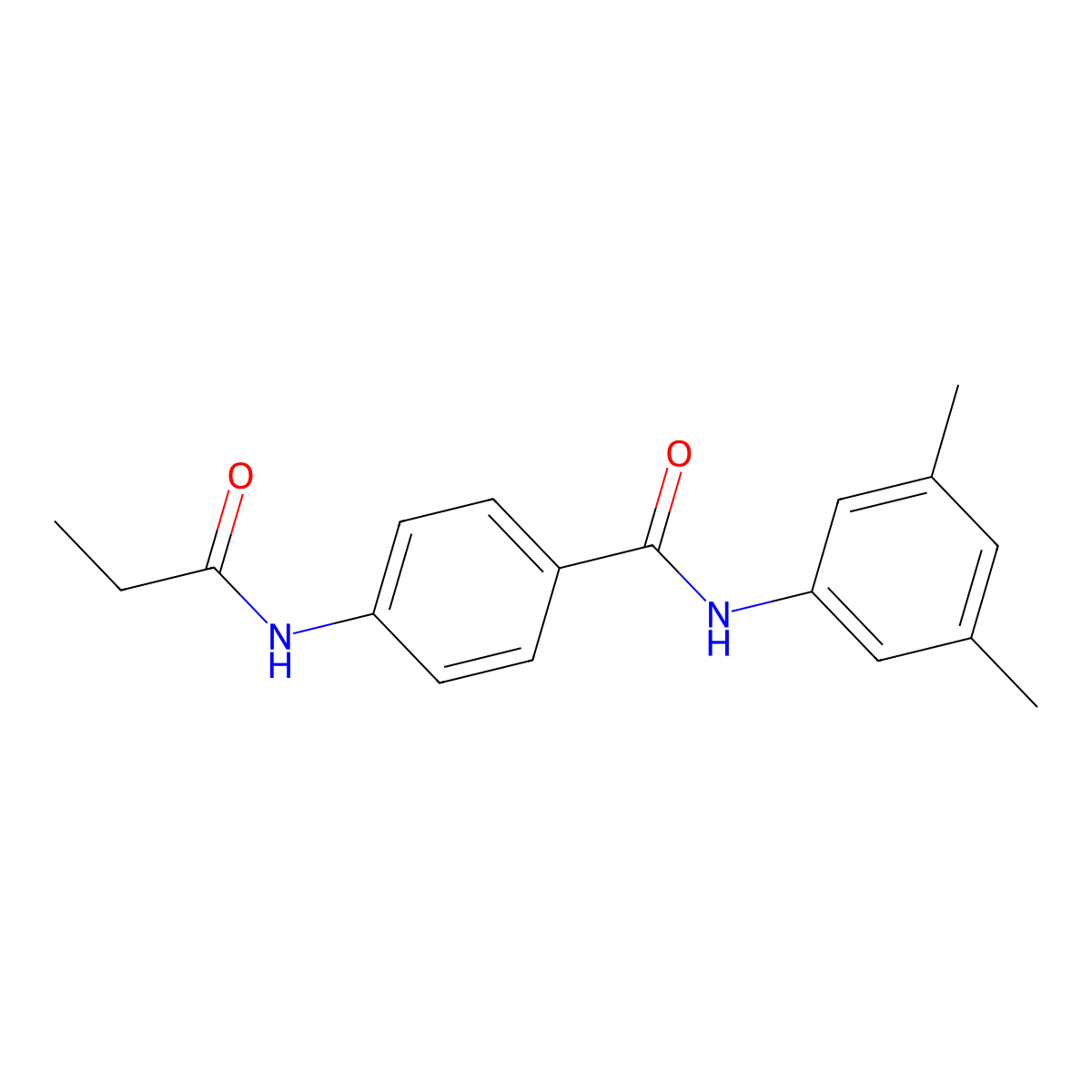 N-(3,5-dimethylphenyl)-4-(propanoylamino)benzamide molecular structure, CAS 827620-93-9