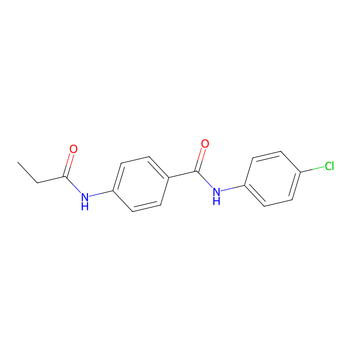 N-(4-chlorophenyl)-4-(propanoylamino)benzamide molecular structure, CAS 827620-95-1