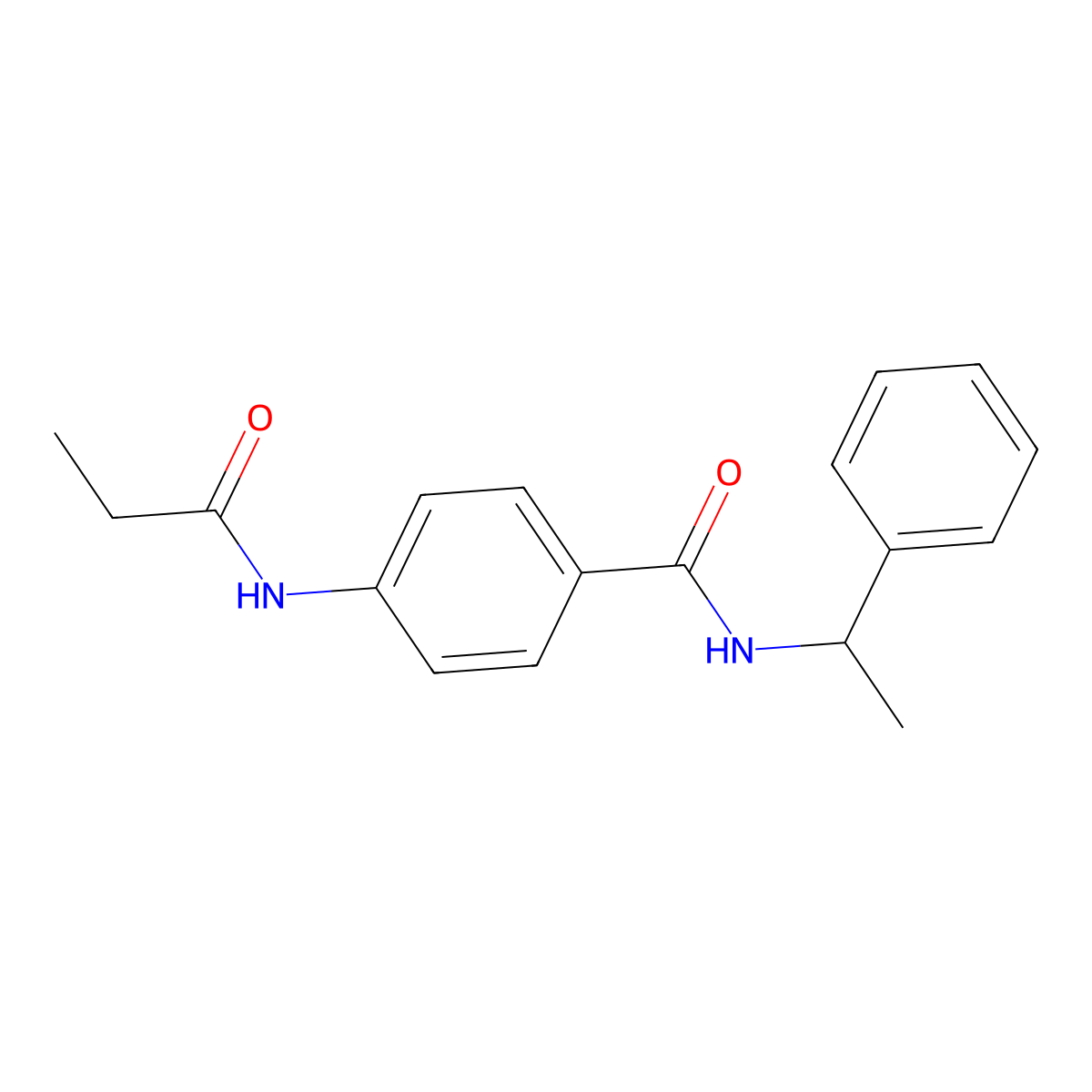 N-(1-phenylethyl)-4-(propanoylamino)benzamide molecular structure, CAS 827620-99-5