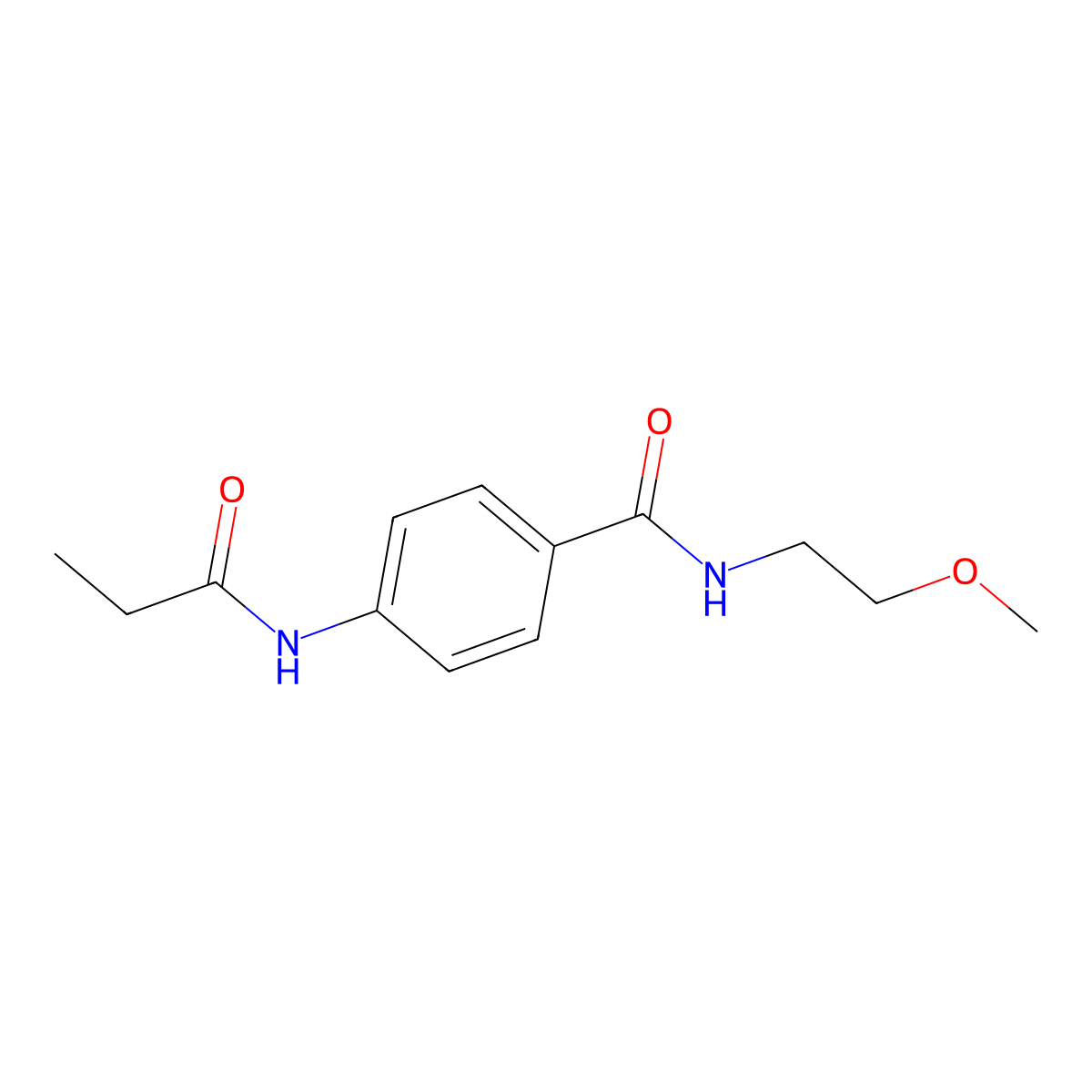N-(2-methoxyethyl)-4-(propanoylamino)benzamide molecular structure, CAS 827621-00-1