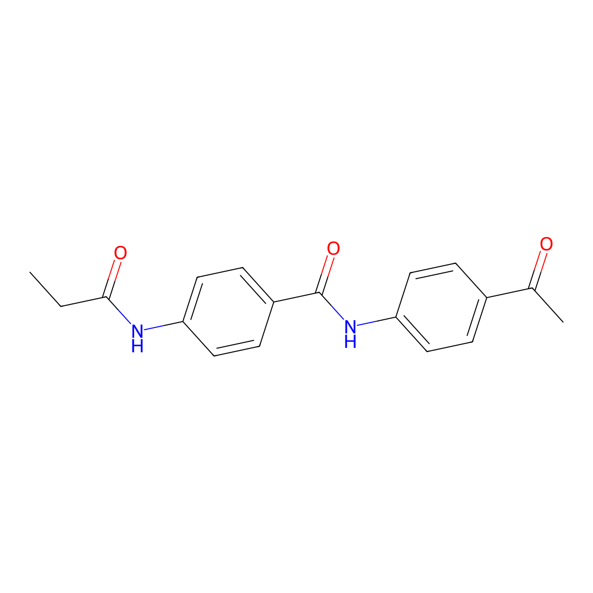 N-(4-acetylphenyl)-4-(propanoylamino)benzamide molecular structure, CAS 827621-10-3