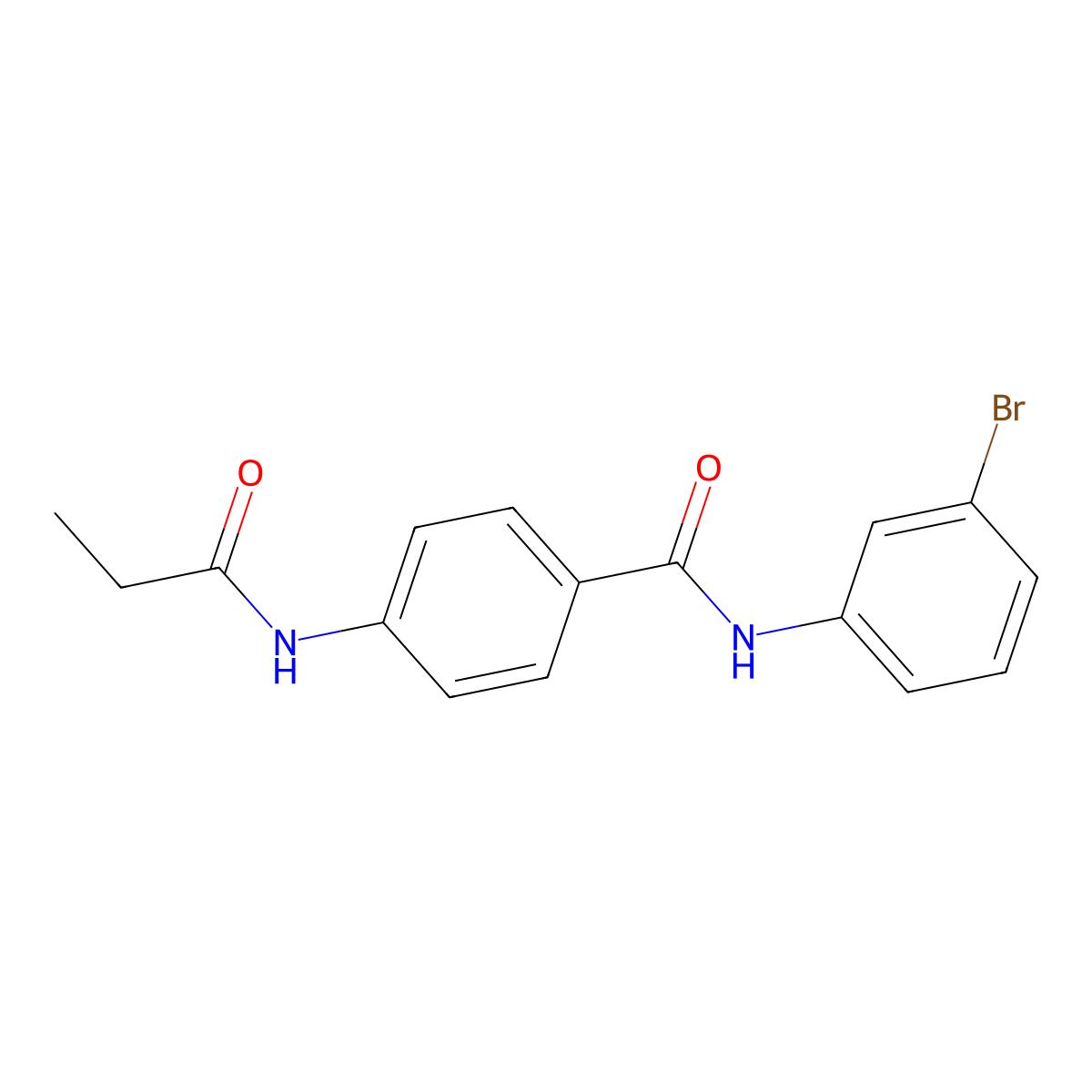 N-(3-bromophenyl)-4-(propanoylamino)benzamide molecular structure, CAS 827621-11-4