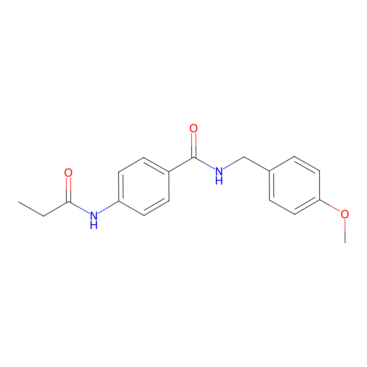 N-(4-methoxybenzyl)-4-(propanoylamino)benzamide molecular structure, CAS 827621-12-5