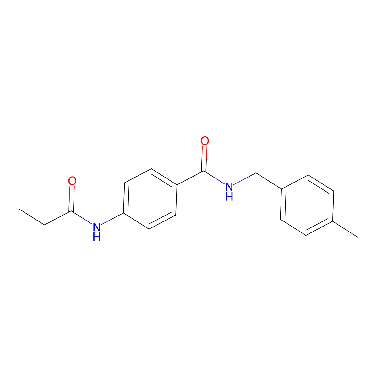 N-[(4-methylphenyl)methyl]-4-(propanoylamino)benzamide molecular structure, CAS 827621-17-0