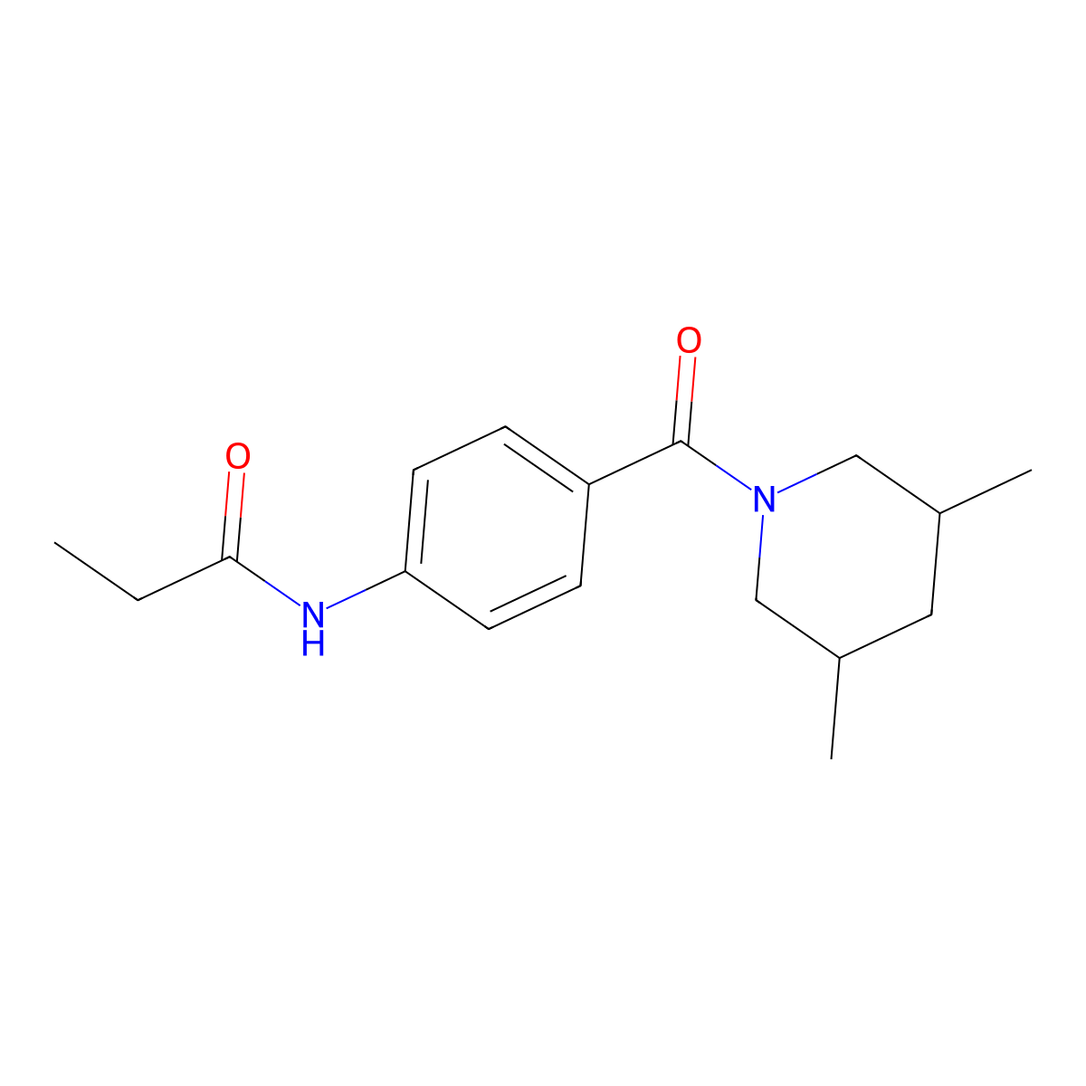 N-[4-(3,5-dimethylpiperidine-1-carbonyl)phenyl]propanamide molecular structure, CAS 827621-18-1