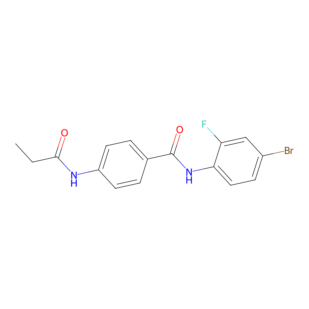 N-(4-bromo-2-fluorophenyl)-4-(propanoylamino)benzamide molecular structure, CAS 827621-19-2