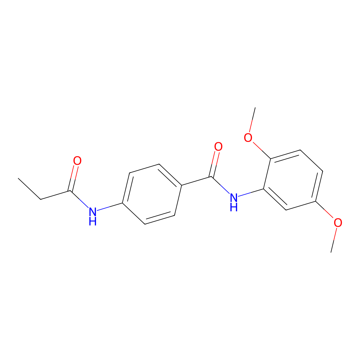 N-(2,5-dimethoxyphenyl)-4-(propanoylamino)benzamide molecular structure, CAS 827621-21-6