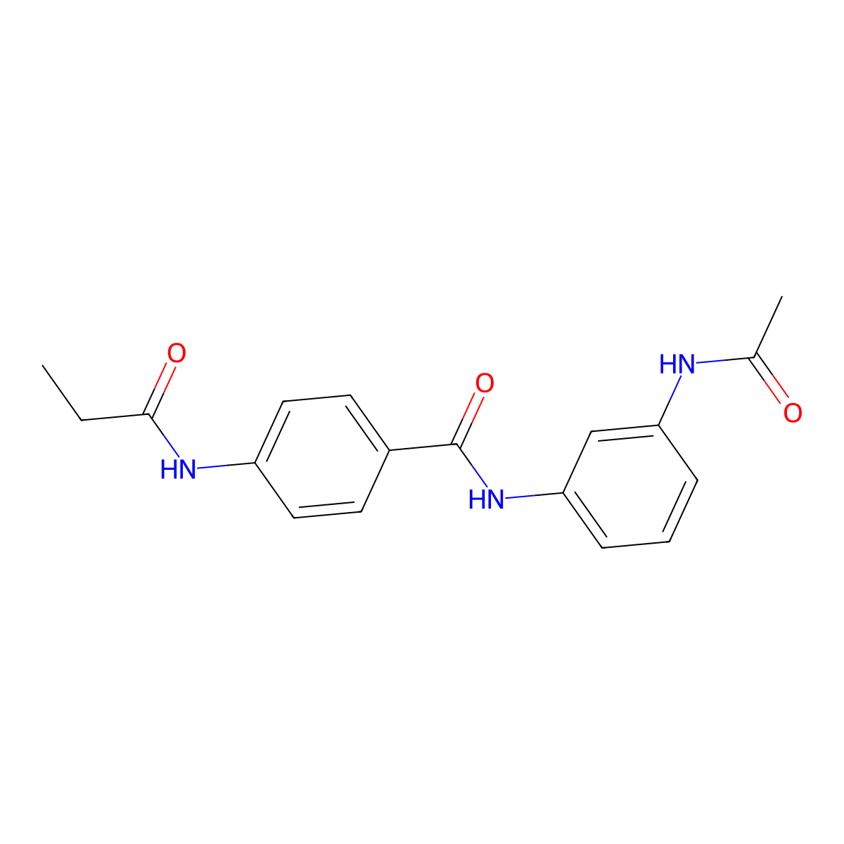 N-(3-acetamidophenyl)-4-(propanoylamino)benzamide molecular structure, CAS 827621-23-8