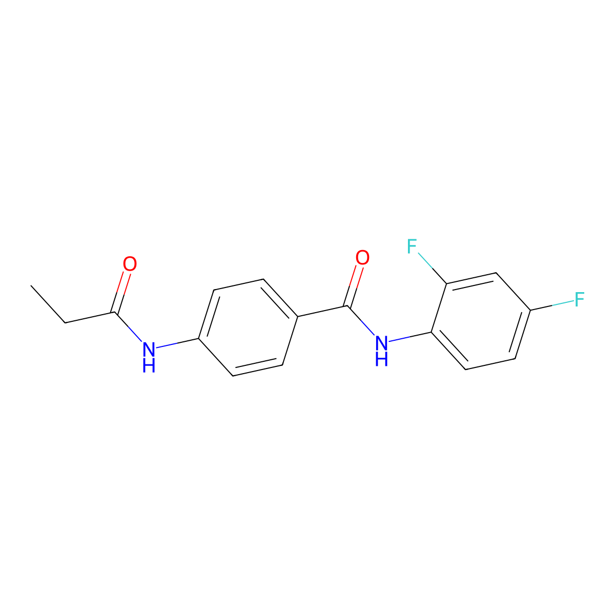 N-(2,4-difluorophenyl)-4-(propanoylamino)benzamide molecular structure, CAS 827621-24-9