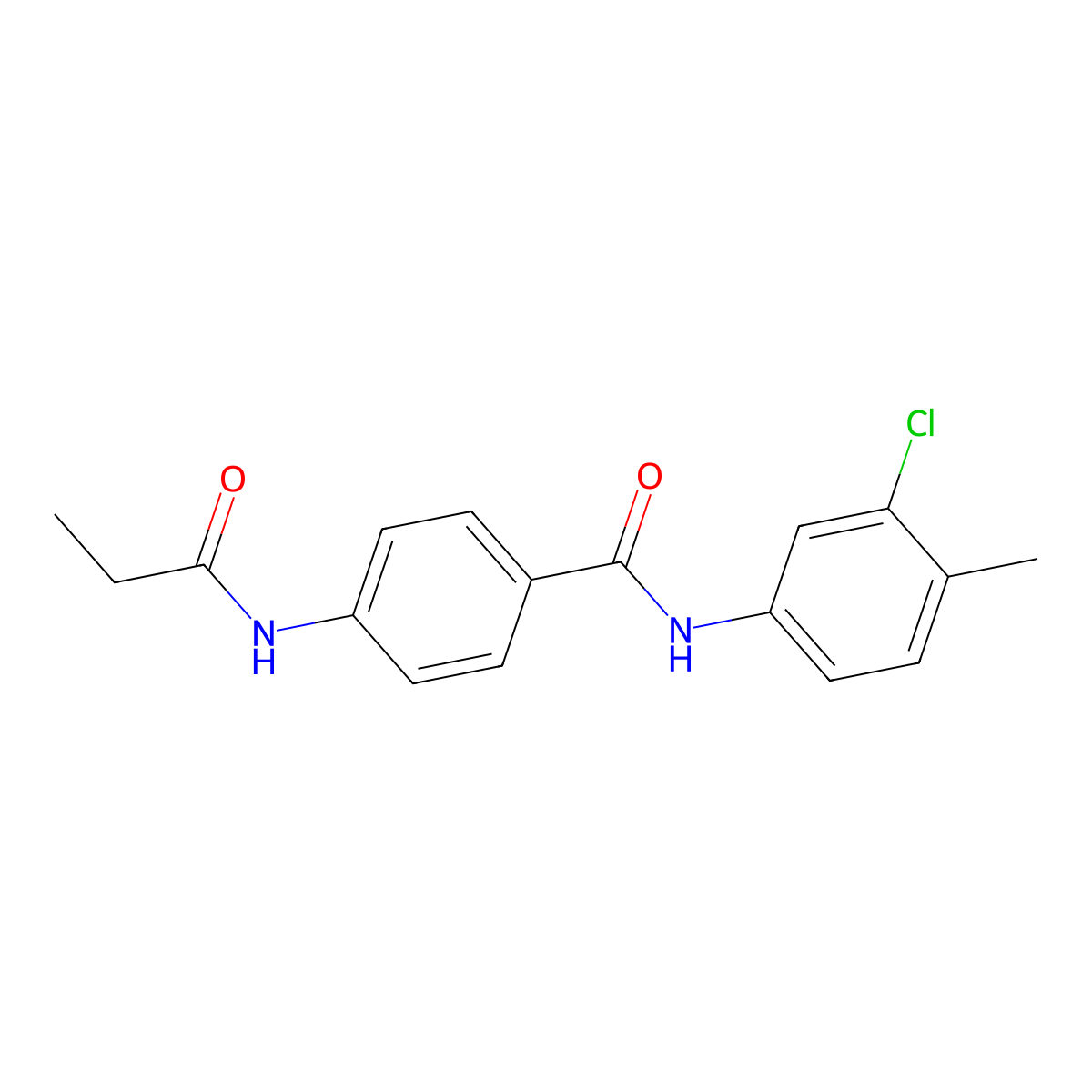 N-(3-chloro-4-methylphenyl)-4-(propanoylamino)benzamide molecular structure, CAS 827621-27-2