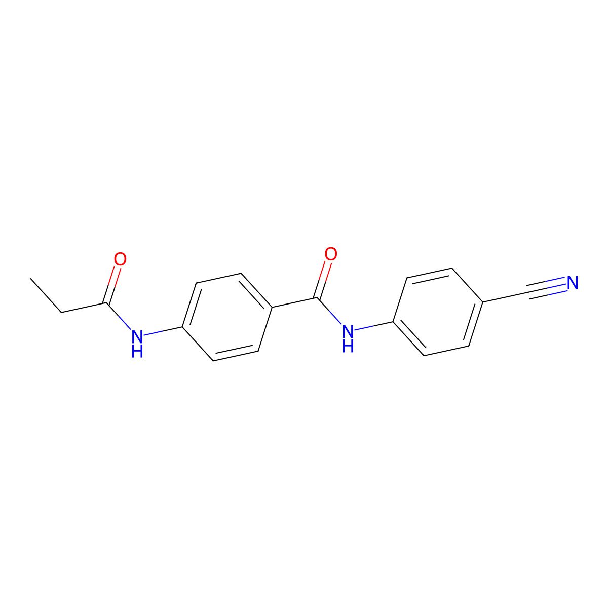 N-(4-cyanophenyl)-4-(propanoylamino)benzamide molecular structure, CAS 827621-29-4