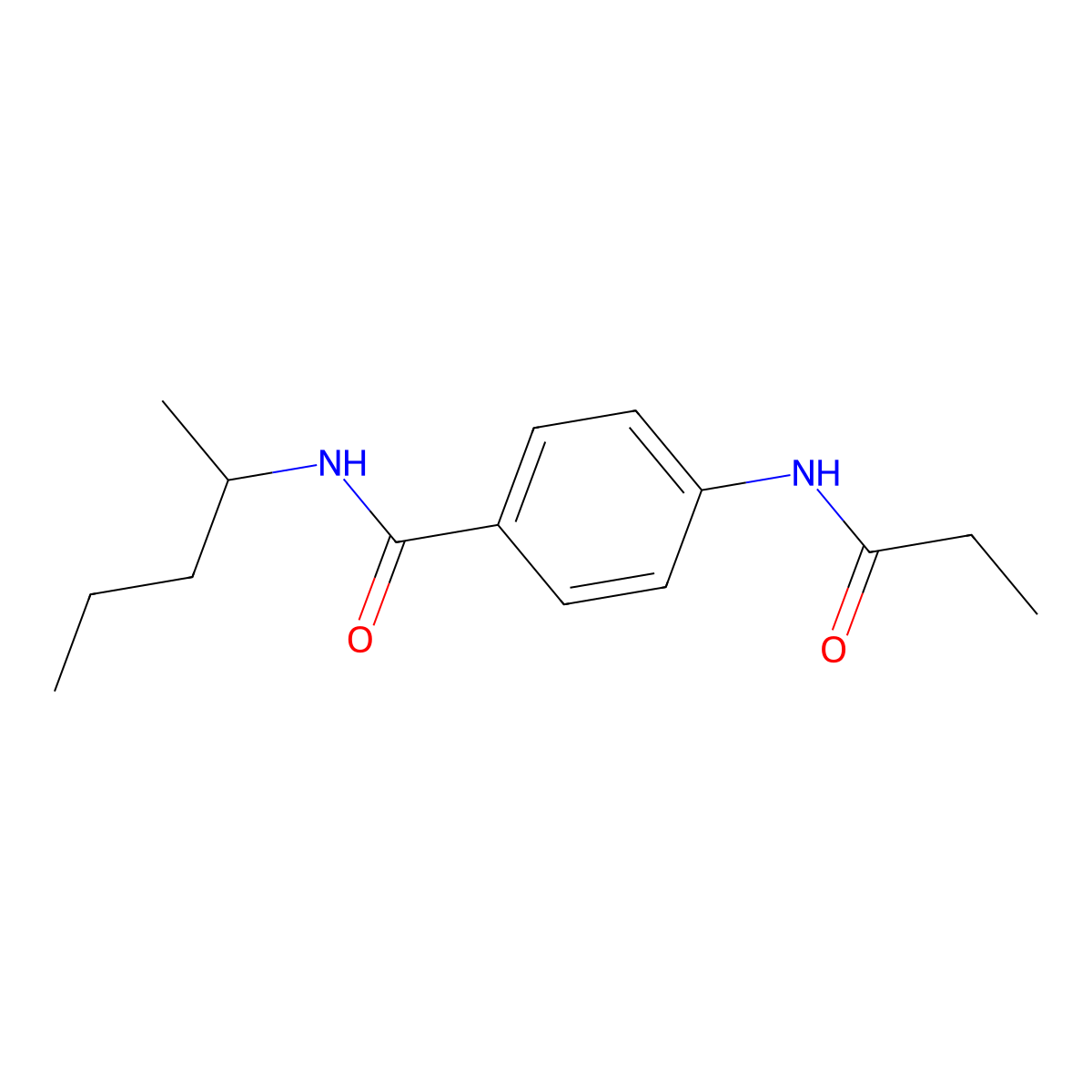 N-pentan-2-yl-4-(propanoylamino)benzamide molecular structure, CAS 827621-30-7