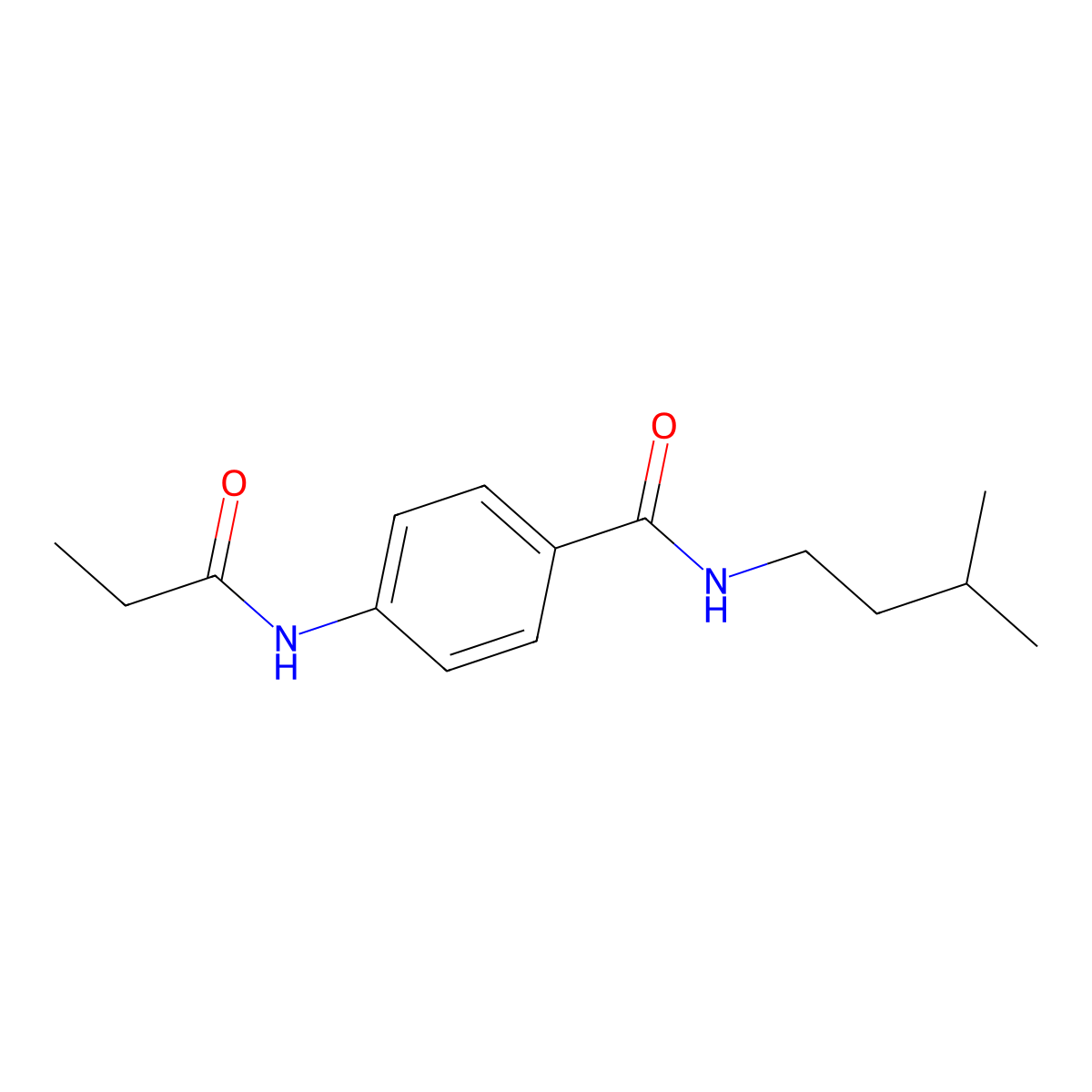 N-(3-methylbutyl)-4-(propanoylamino)benzamide molecular structure, CAS 827621-31-8