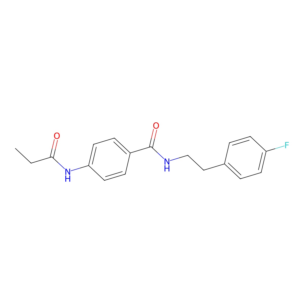 N-[2-(4-fluorophenyl)ethyl]-4-(propanoylamino)benzamide molecular structure, CAS 827621-38-5