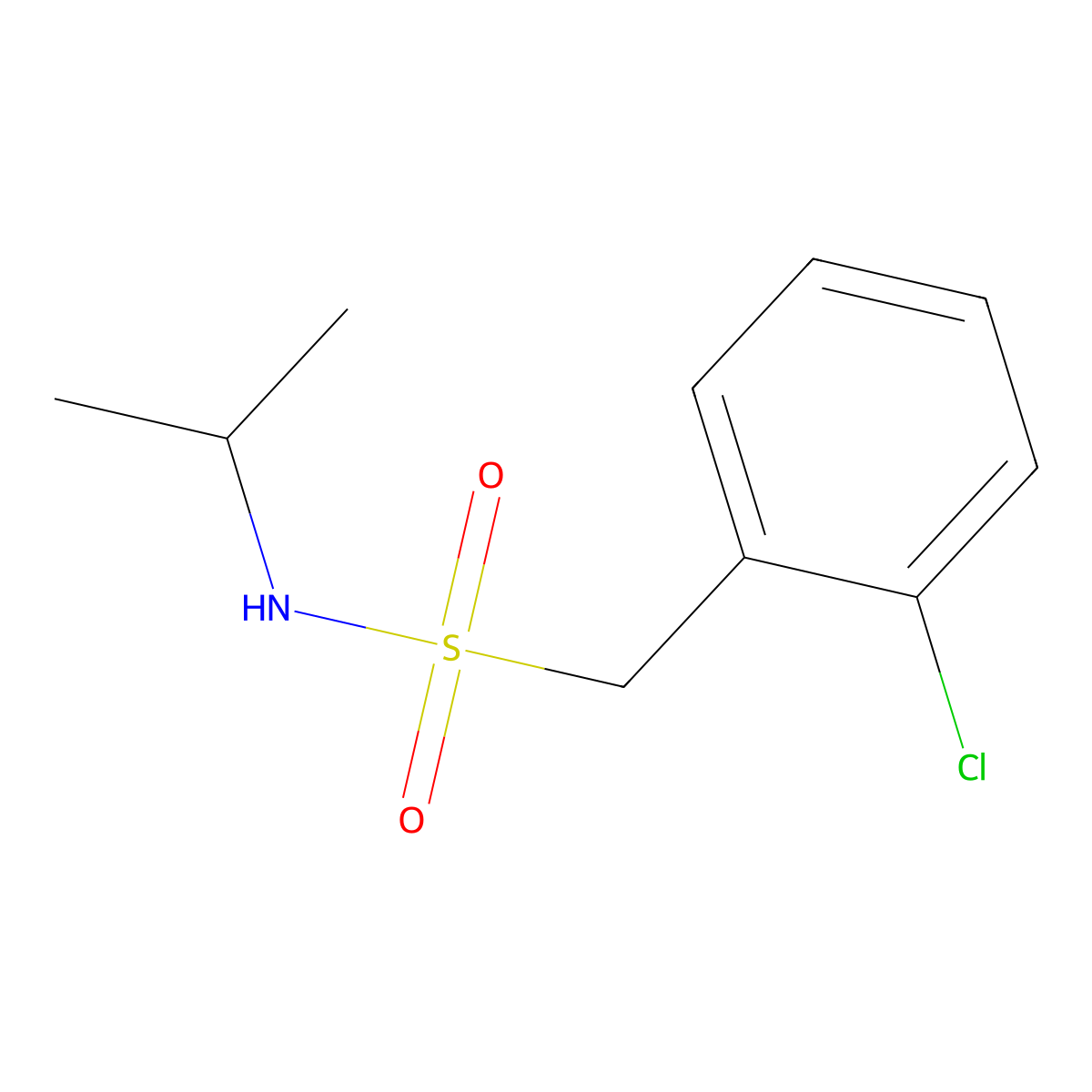 1-(2-chlorophenyl)-N-isopropylmethanesulfonamide molecular structure, CAS 827621-53-4