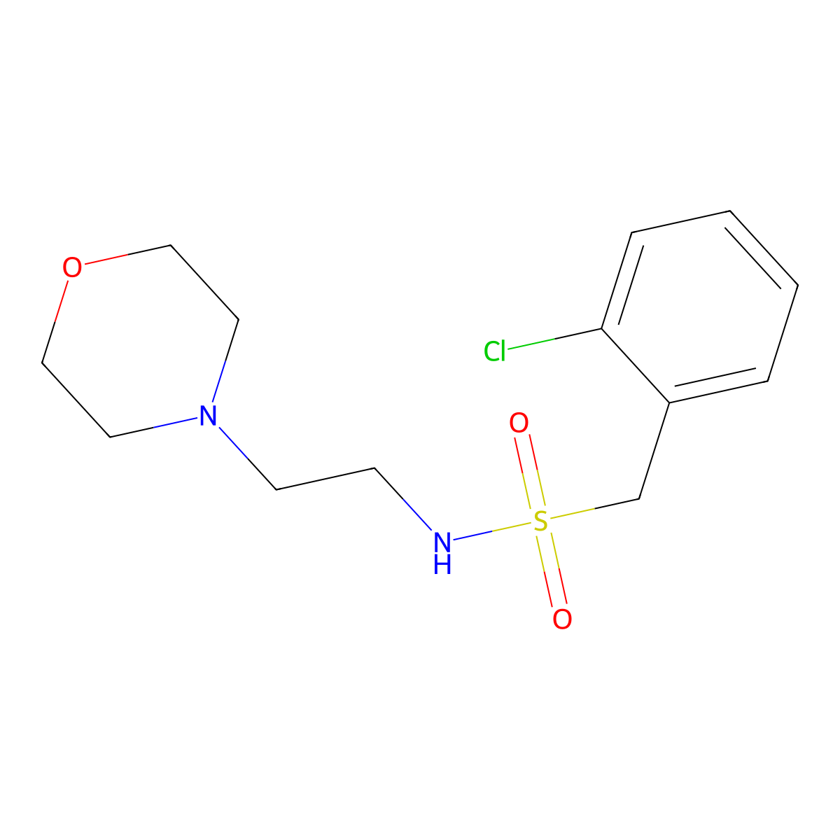 1-(2-chlorophenyl)-N-[2-(morpholin-4-yl)ethyl]methanesulfonamide molecular structure, CAS 827621-54-5