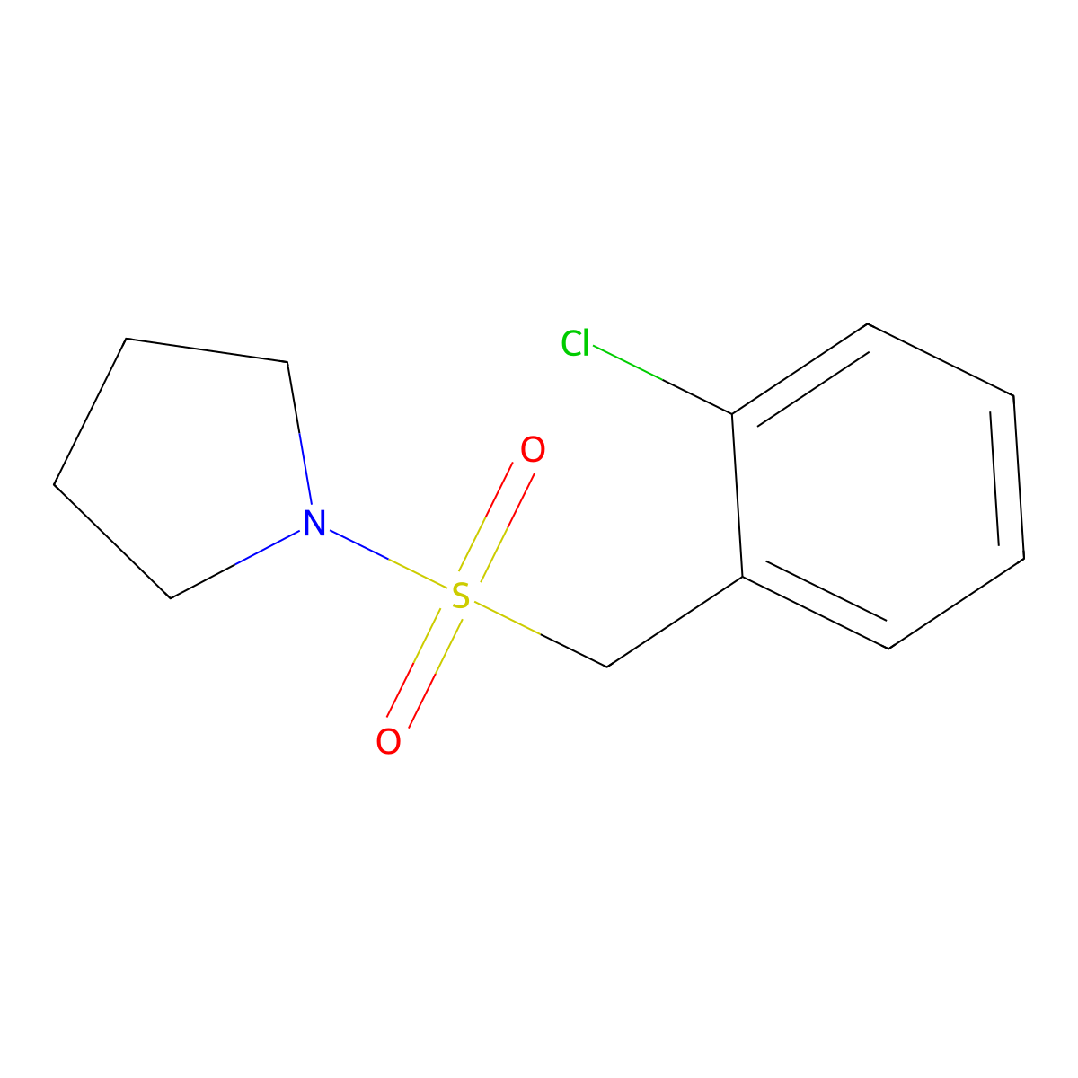 1-[(2-Chlorobenzyl)sulfonyl]pyrrolidine molecular structure, CAS 827621-55-6