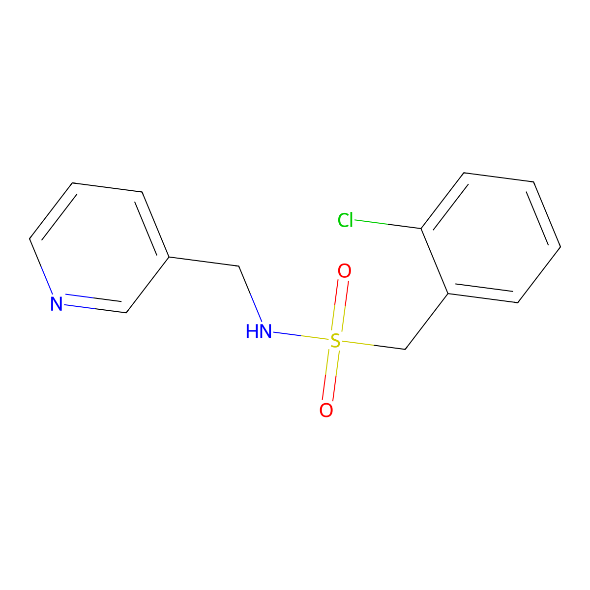 1-(2-chlorophenyl)-N-(pyridin-3-ylmethyl)methanesulfonamide molecular structure, CAS 827621-57-8
