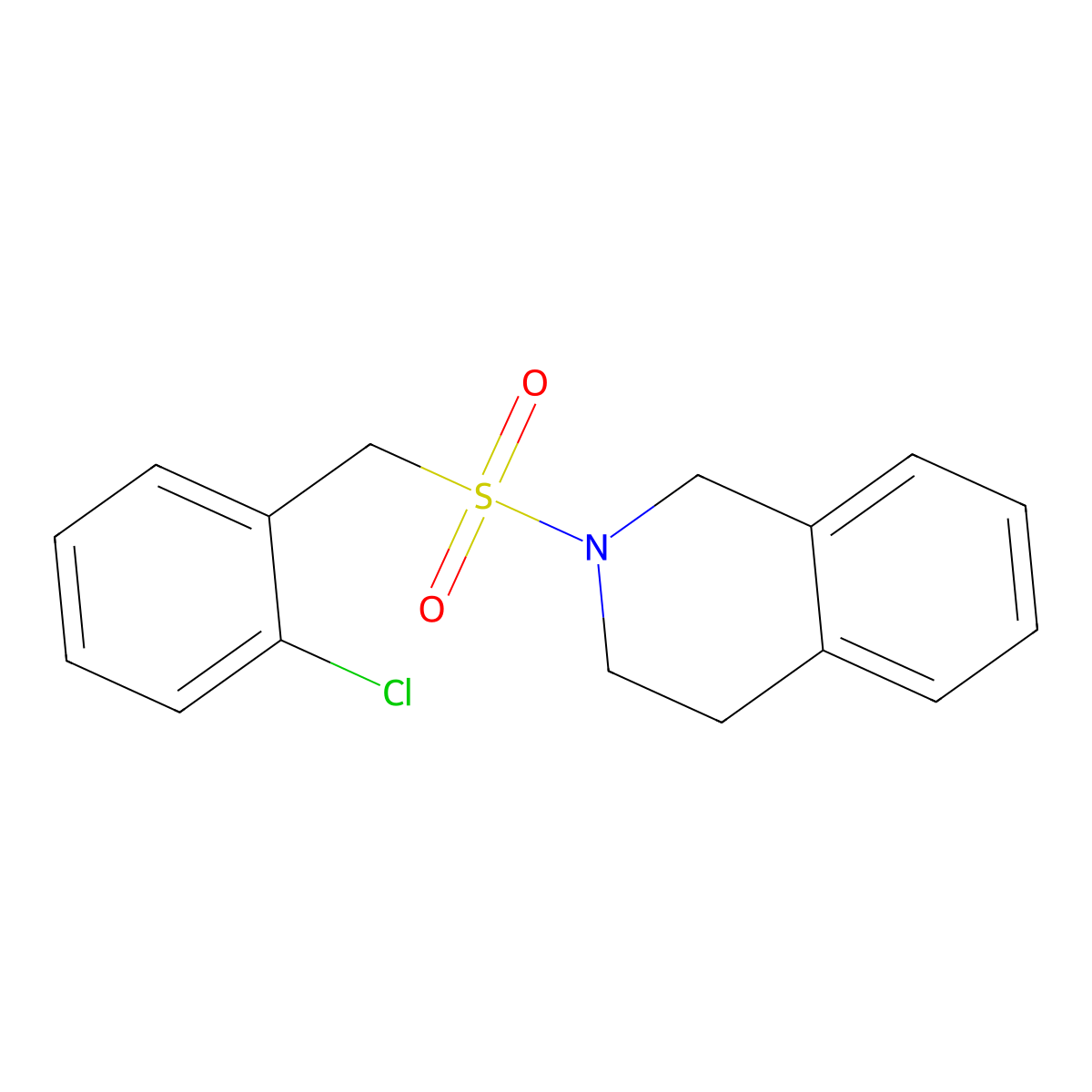 2-[(2-chlorophenyl)methylsulfonyl]-3,4-dihydro-1H-isoquinoline molecular structure, CAS 827621-61-4