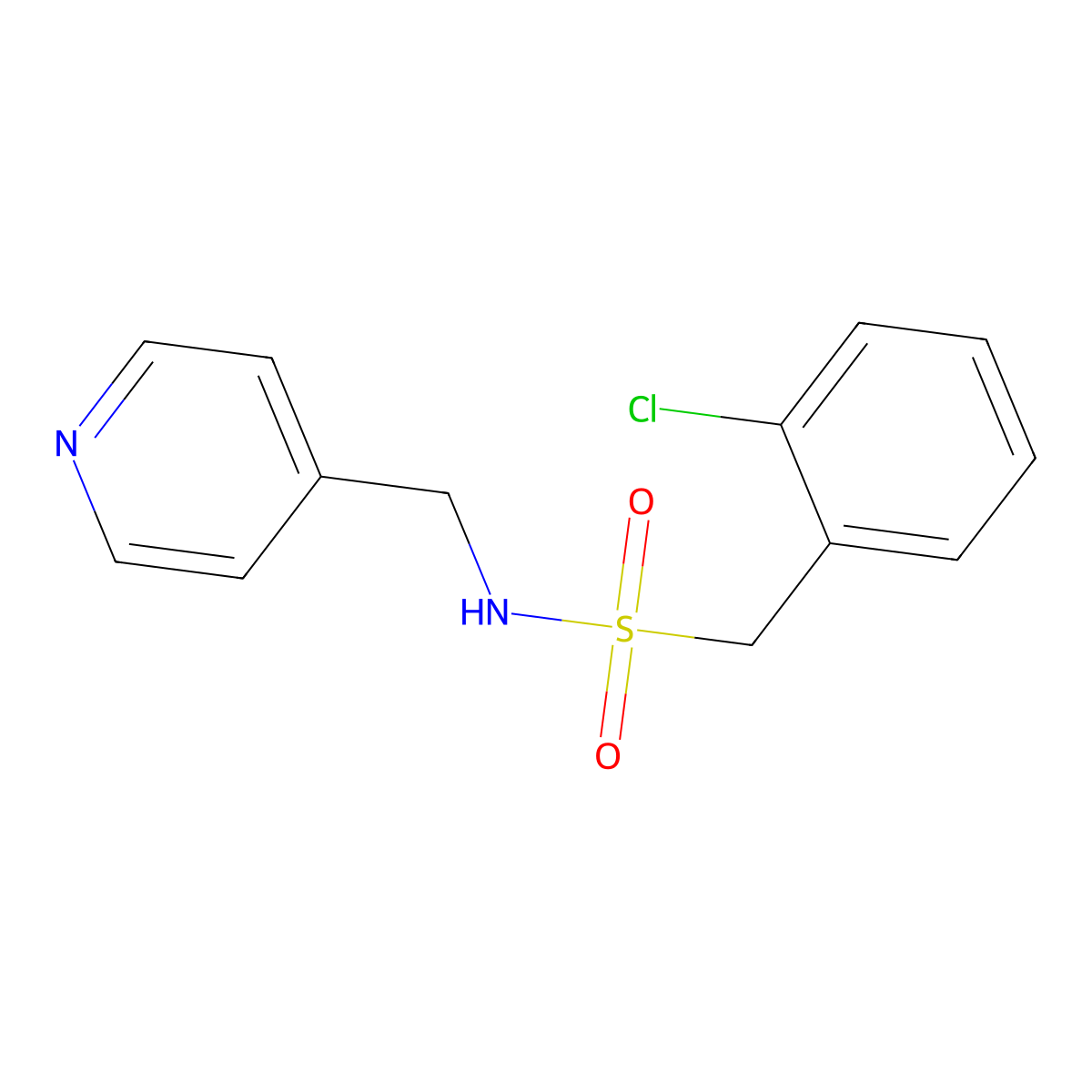 1-(2-chlorophenyl)-N-(pyridin-4-ylmethyl)methanesulfonamide molecular structure, CAS 827621-65-8