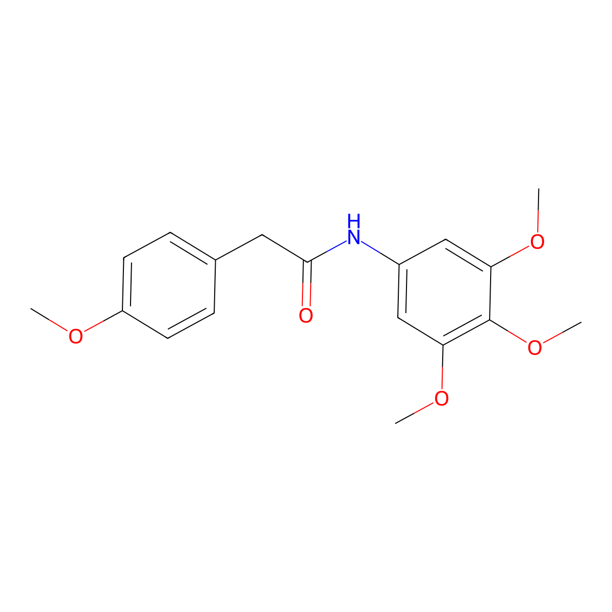 2-(4-methoxyphenyl)-N-(3,4,5-trimethoxyphenyl)acetamide molecular structure, CAS 827621-67-0