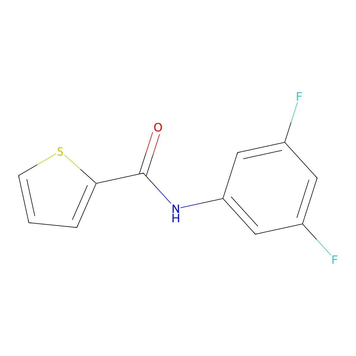 N-(3,5-difluorophenyl)thiophene-2-carboxamide molecular structure, CAS 827621-69-2
