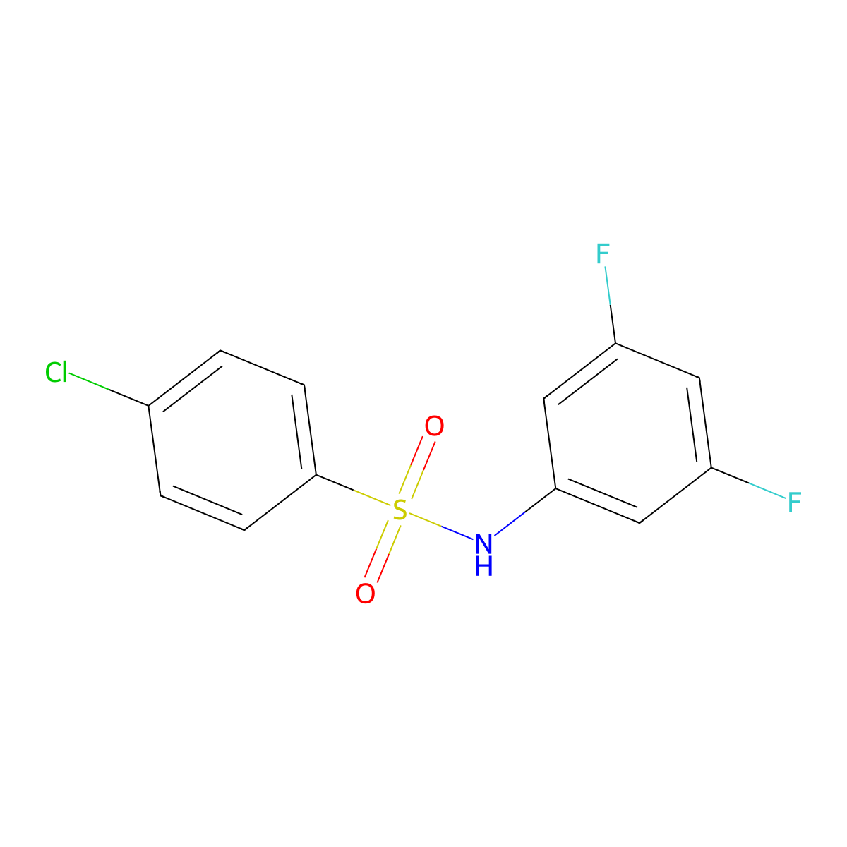 4-chloro-N-(3,5-difluorophenyl)benzenesulfonamide molecular structure, CAS 827621-70-5