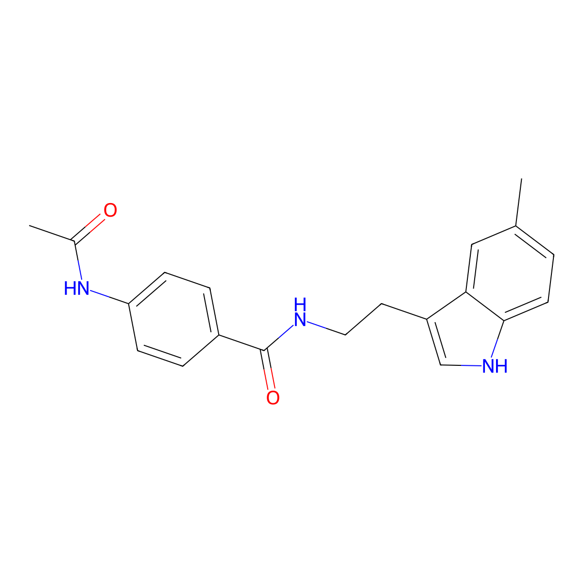 4-acetamido-N-[2-(5-methyl-1H-indol-3-yl)ethyl]benzamide molecular structure, CAS 827621-76-1