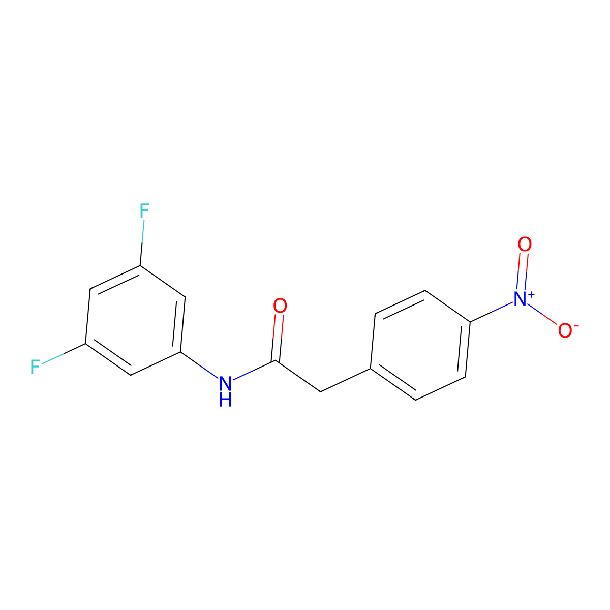 N-(3,5-difluorophenyl)-2-(4-nitrophenyl)acetamide molecular structure, CAS 827621-80-7