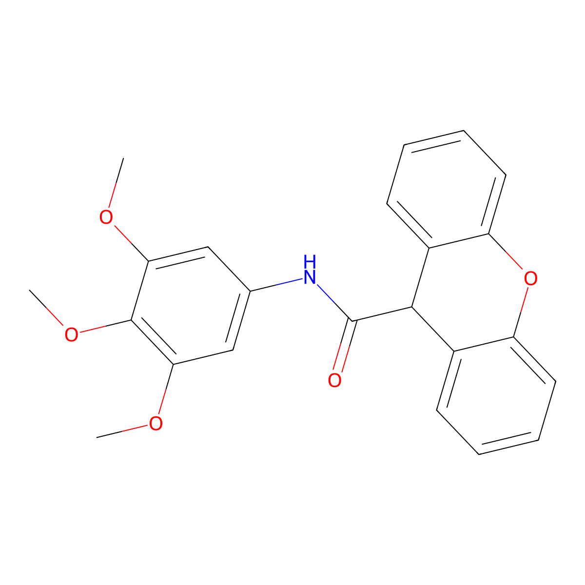 N-(3,4,5-trimethoxyphenyl)-9H-xanthene-9-carboxamide molecular structure, CAS 827621-81-8