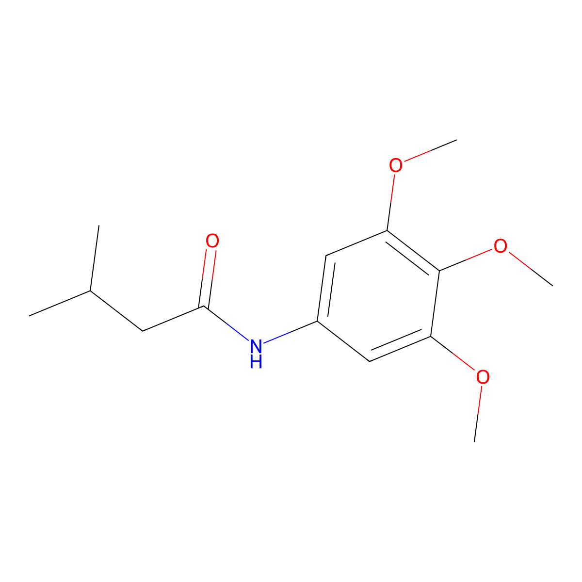 3-methyl-N-(3,4,5-trimethoxyphenyl)butanamide molecular structure, CAS 827621-87-4