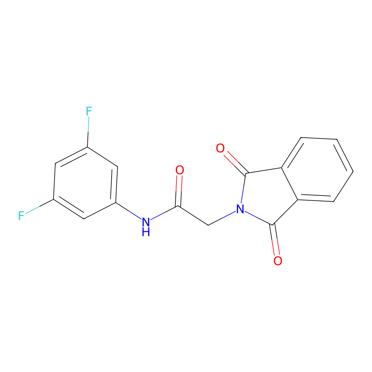 N-(3,5-difluorophenyl)-2-(1,3-dioxoisoindol-2-yl)acetamide molecular structure, CAS 827621-88-5