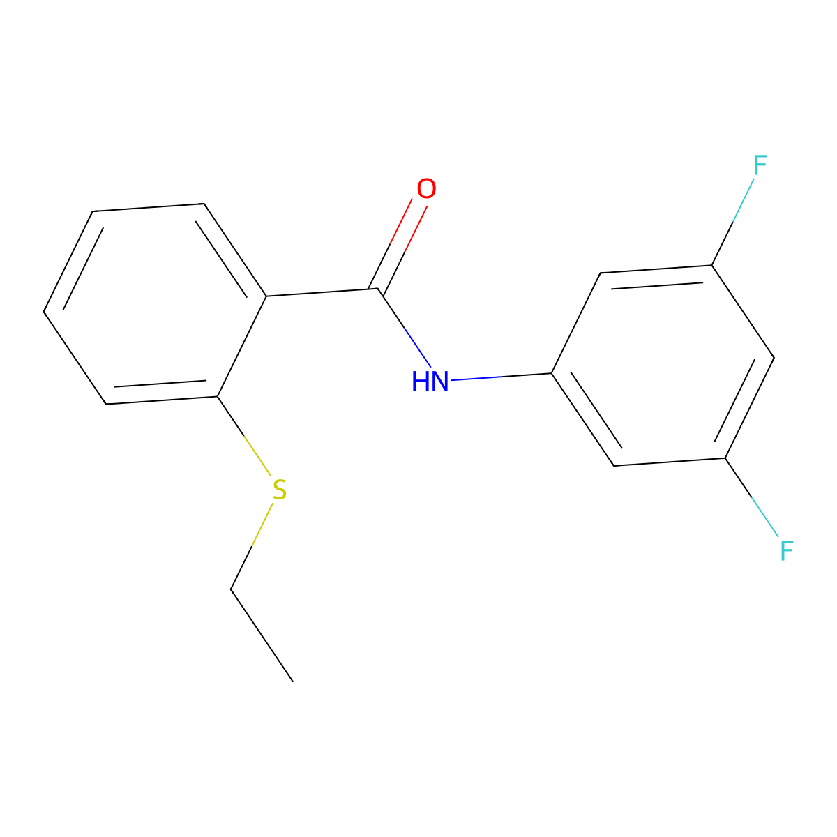 N-(3,5-difluorophenyl)-2-(ethylsulfanyl)benzamide molecular structure, CAS 827621-96-5