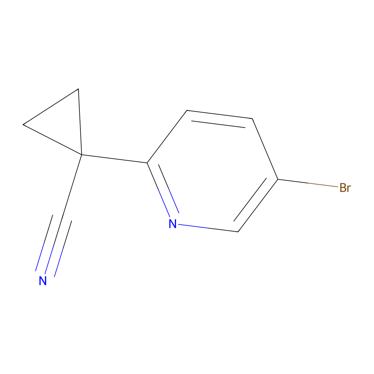 1-(5-Bromopyridin-2-yl)cyclopropane-1-carbonitrile molecular structure, CAS 827628-15-9