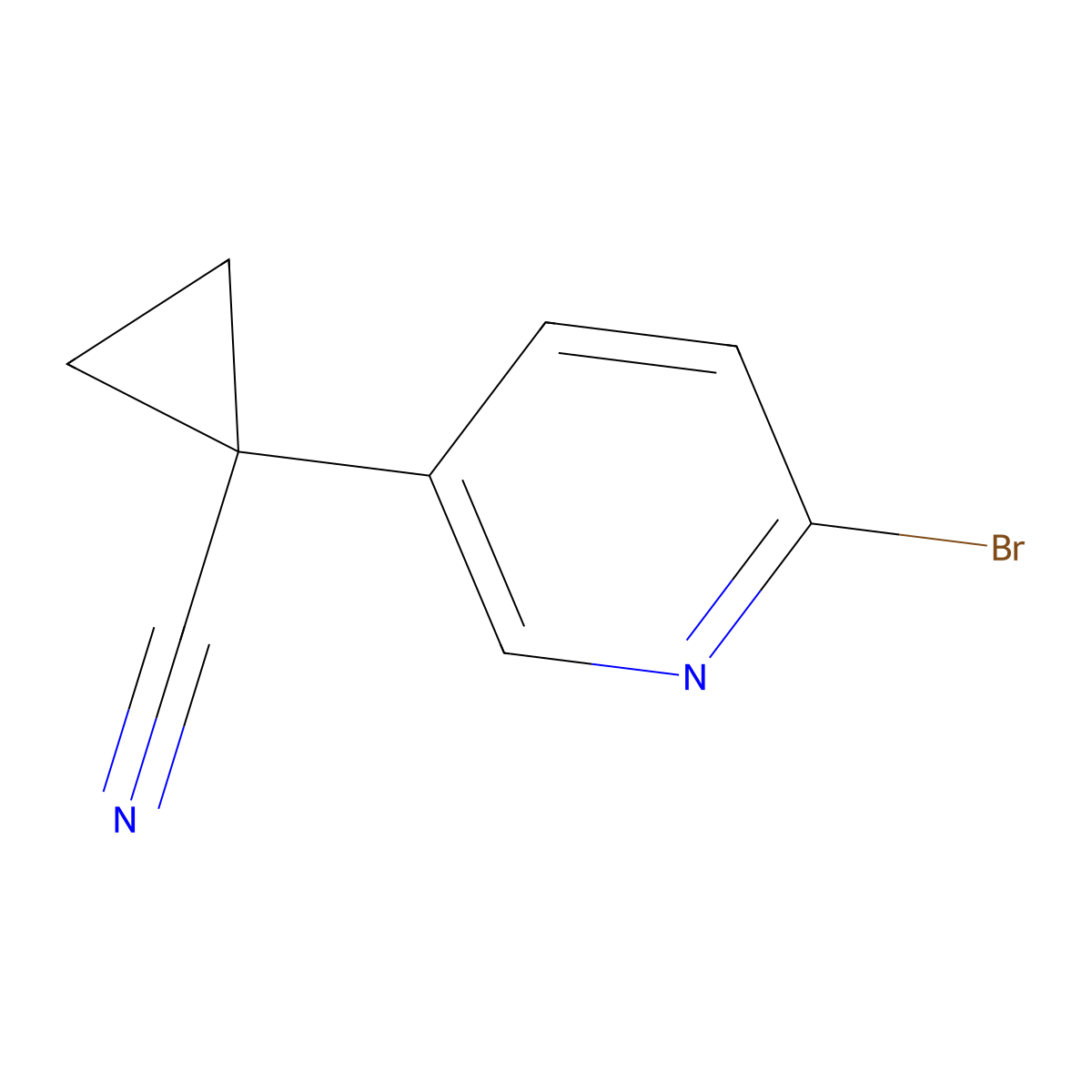 1-(6-Bromopyridin-3-YL)cyclopropanecarbonitrile molecular structure, CAS 827628-16-0