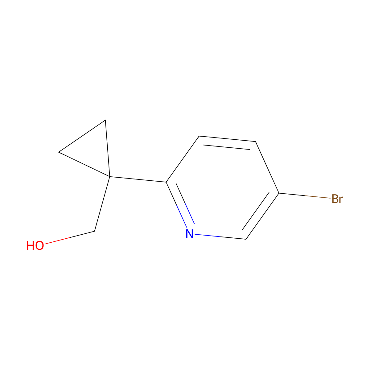 (1-(5-Bromopyridin-2-YL)cyclopropyl)methanol molecular structure, CAS 827628-20-6