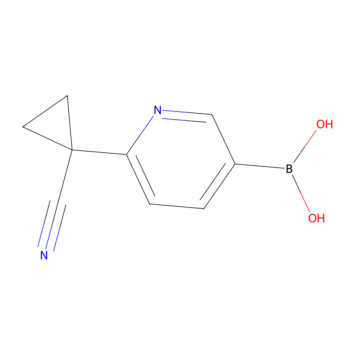 (6-(1-Cyanocyclopropyl)pyridin-3-yl)boronic acid molecular structure, CAS 827628-23-9