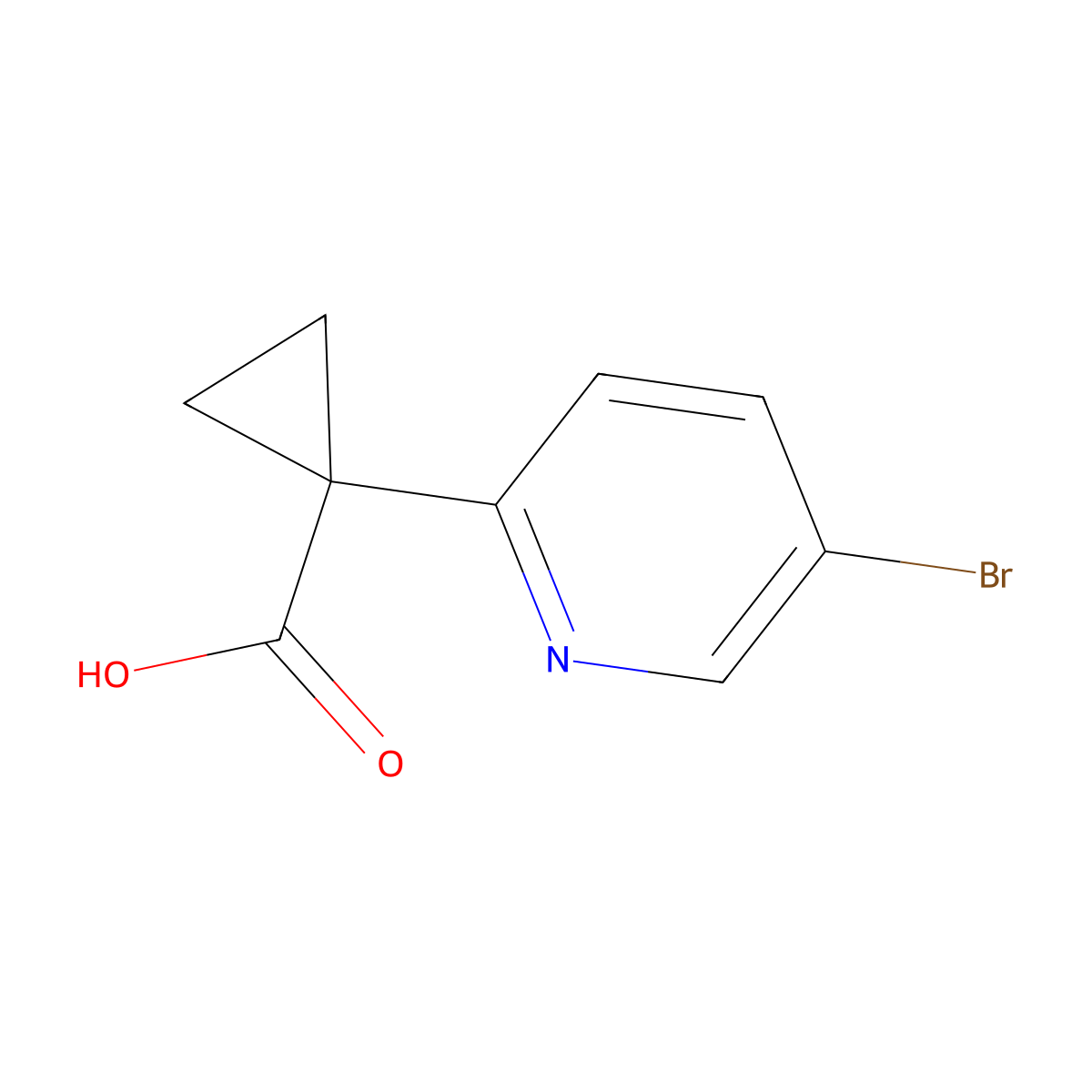 1-(5-Bromopyridin-2-YL)cyclopropanecarboxylic acid molecular structure, CAS 827628-42-2