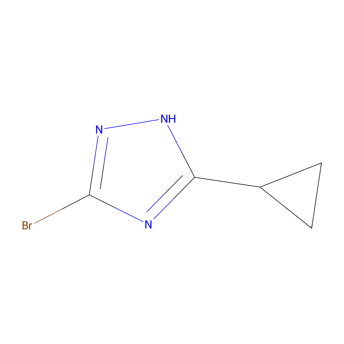 5-Bromo-3-cyclopropyl-1H-1,2,4-triazole molecular structure, CAS 82767-64-4