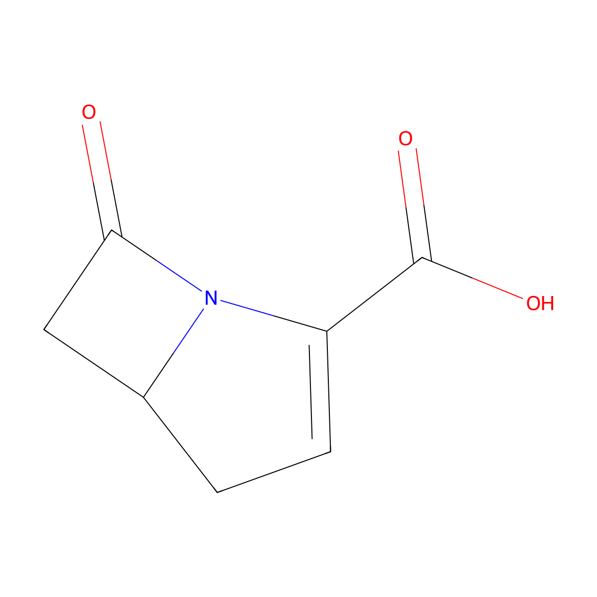 7-Oxo-1-azabicyclo(3.2.0)hept-2-ene-2-carboxylic acid molecular structure, CAS 82768-37-4