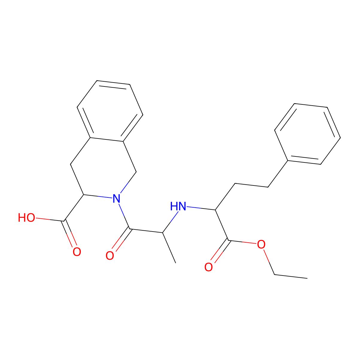 2-(N-(1-Ethoxy-1-oxo-4-phenylbutan-2-yl)alanyl)-1,2,3,4-tetrahydroisoquinoline-3-carboxylic acid molecular structure, CAS 82768-84-1