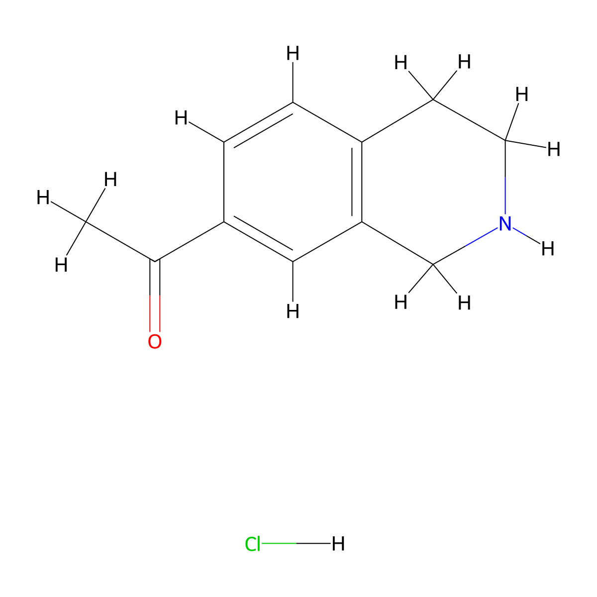 1-(1,2,3,4-Tetrahydroisoquinolin-7-yl)ethanone hydrochloride molecular structure, CAS 82771-27-5