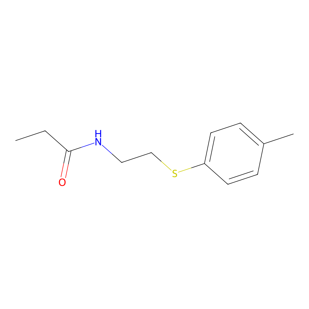 N-[2-(4-Methylphenylthio)ethyl]propionamide molecular structure, CAS 82772-76-7