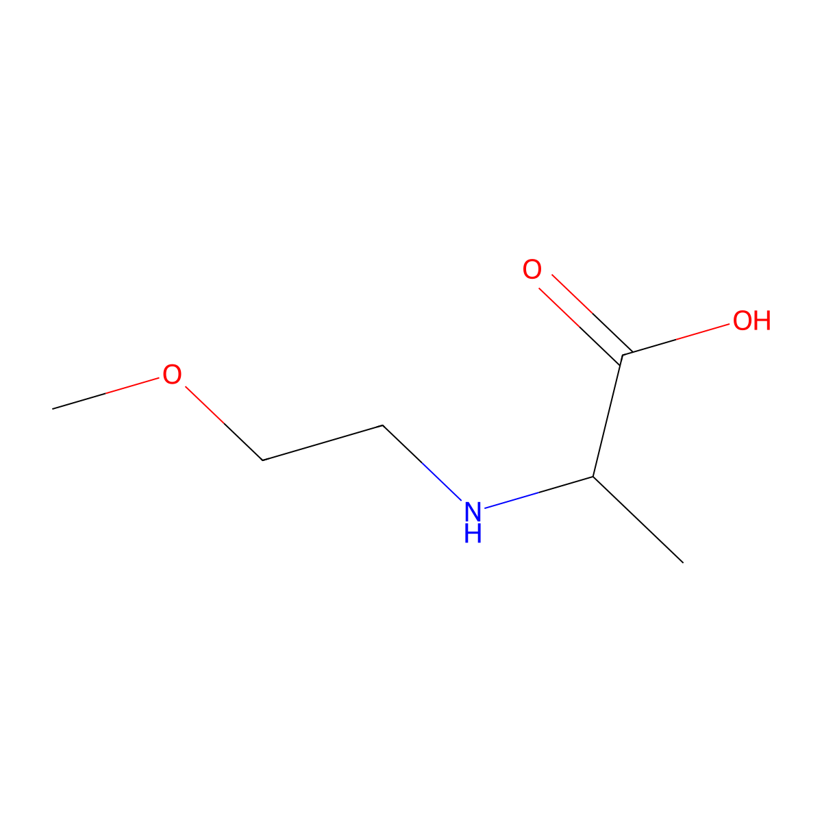 N-(2-Methoxyethyl)alanine molecular structure, CAS 82772-79-0