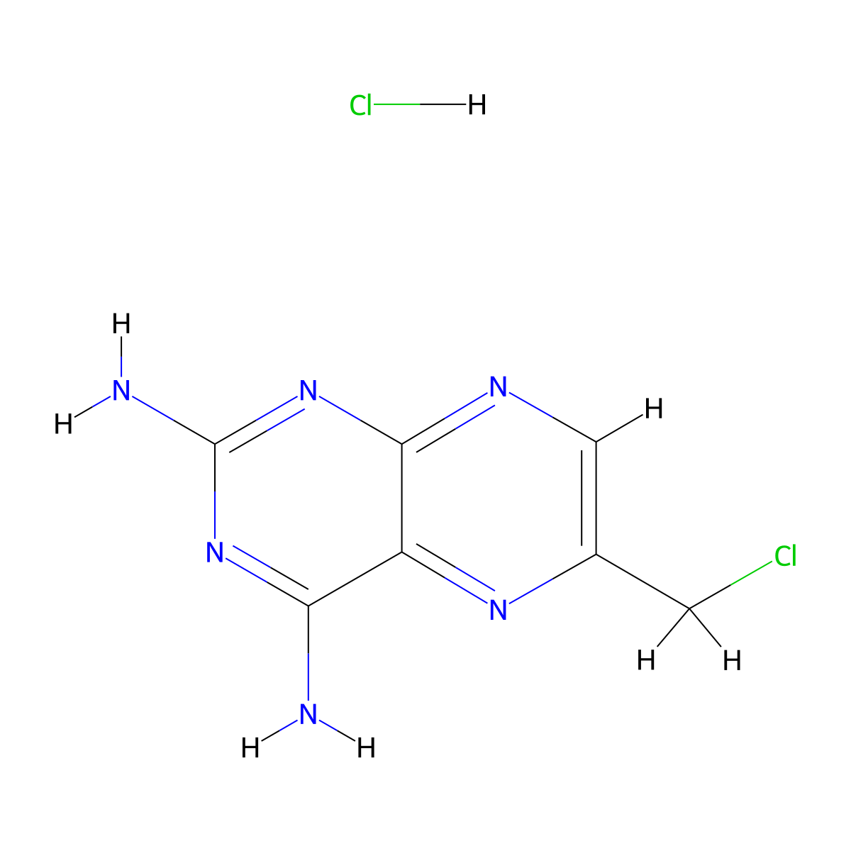 2,4-Diamino-6-chloromethylpteridine hydrochloride molecular structure, CAS 82778-08-3