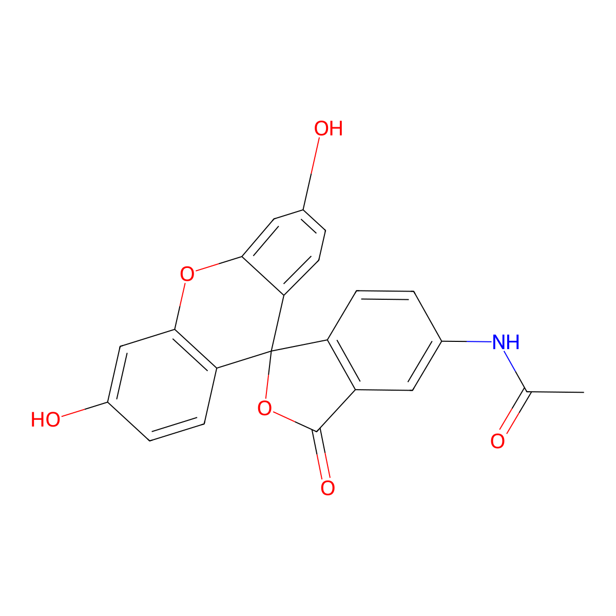 Acetamidofluorescein molecular structure, CAS 82779-14-4