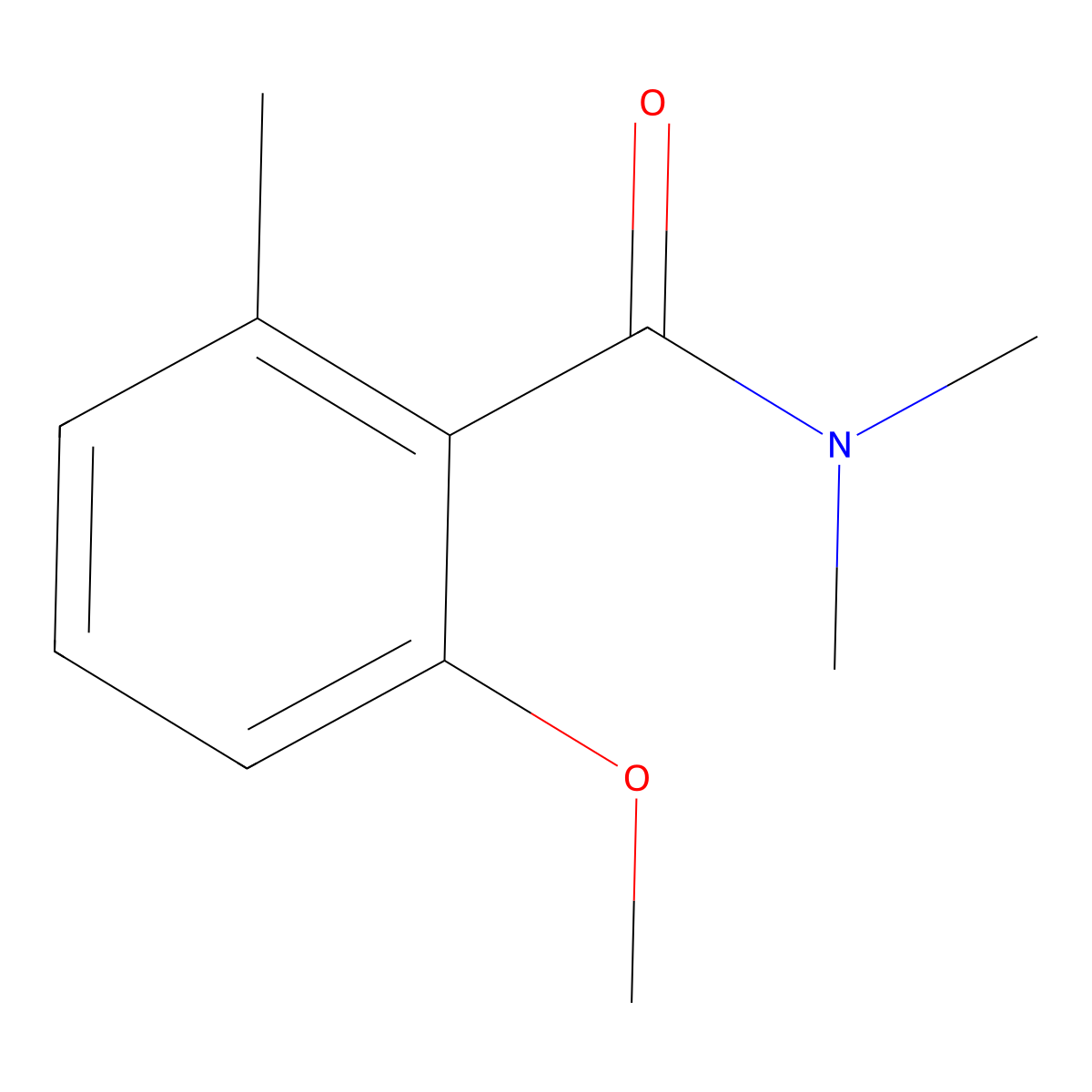 Benzamide, 2-methoxy-N,N,6-trimethyl- molecular structure, CAS 82780-48-1