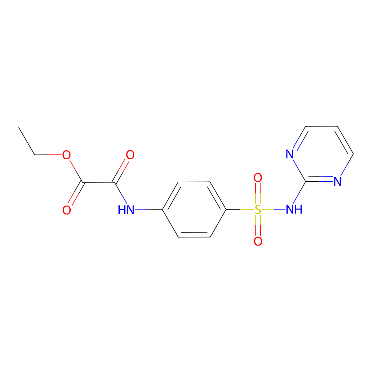 Ethyl oxo{[4-(pyrimidin-2-ylsulfamoyl)phenyl]amino}acetate molecular structure, CAS 82783-43-5