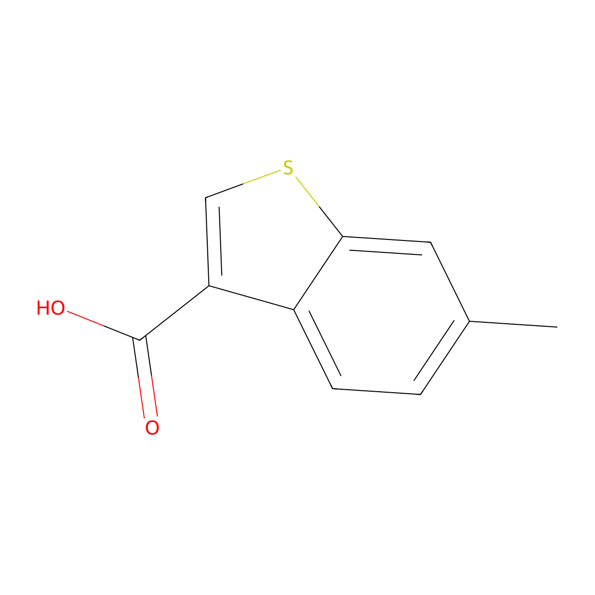 6-Methyl-1-benzothiophene-3-carboxylic acid molecular structure, CAS 82787-84-6